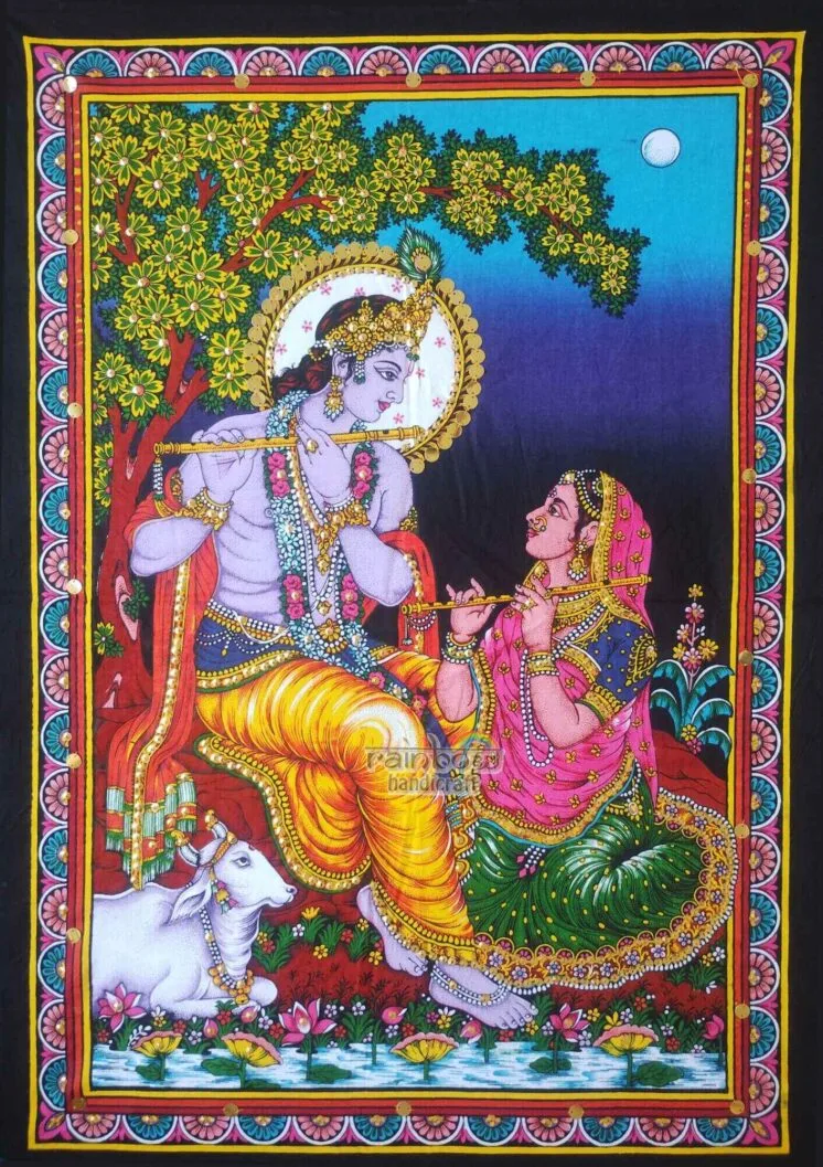 Krishna Radha Wall Tapestry