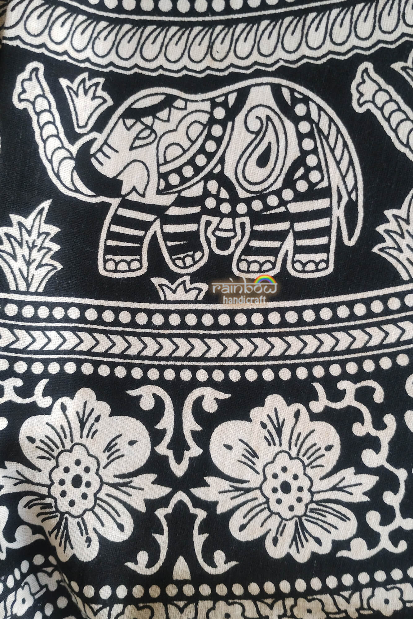 Elephant Mandala Wall Tapestry, Black & White Perfect Home Decor