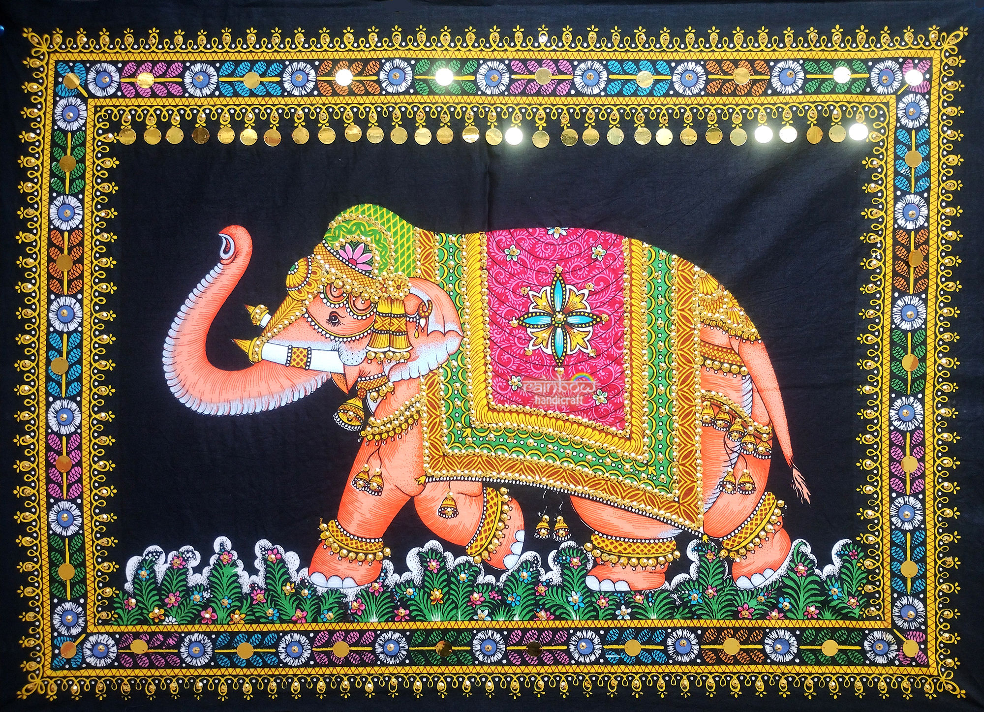 Ethnic elephant Tapestry - Sequin wall hanging Decor