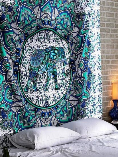 Ombre mandala elephant tapestry 90 x 85 free ship
