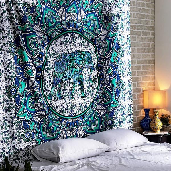 Ombre mandala elephant tapestry 90 x 85 free ship